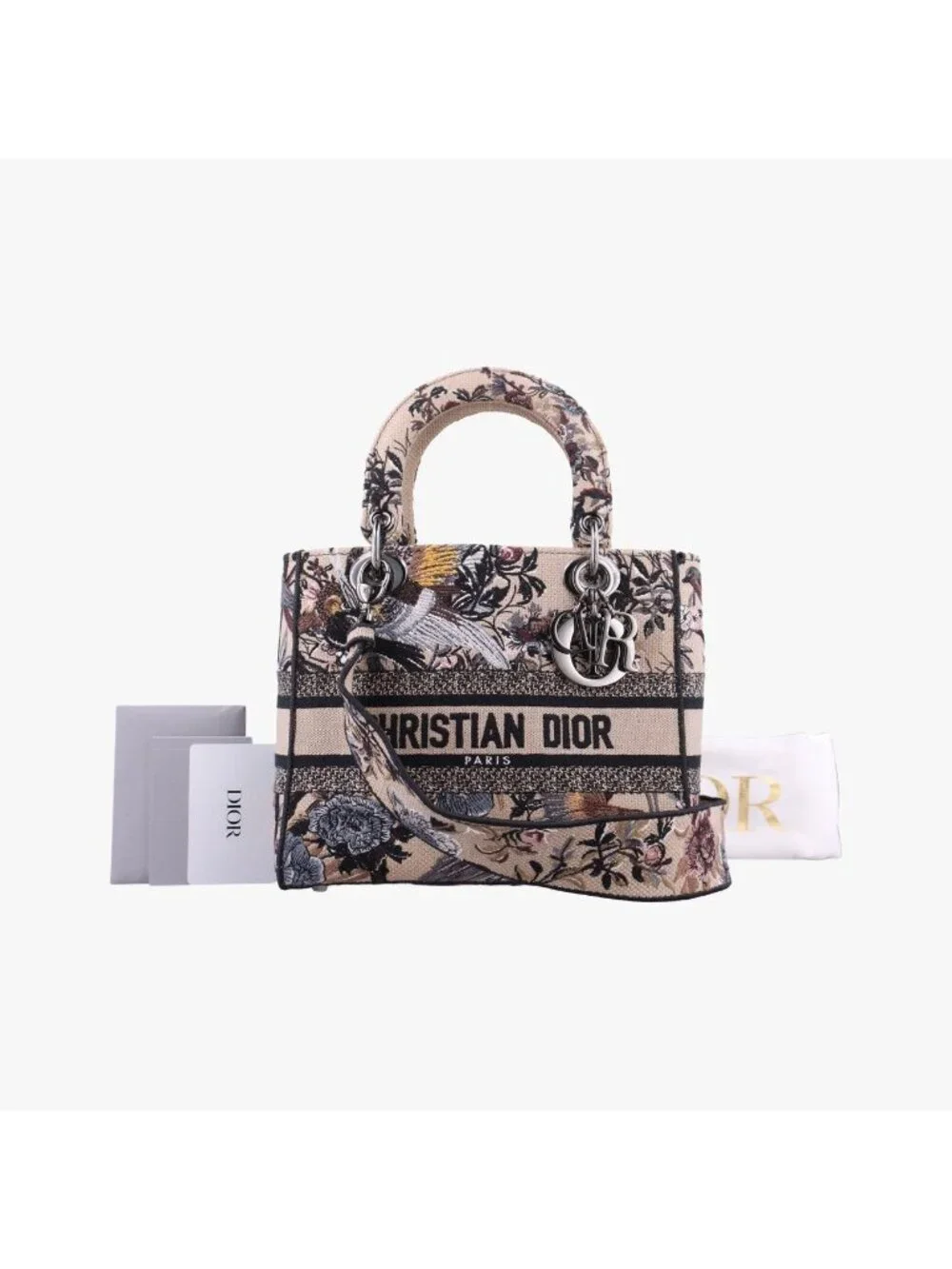 Dior D-lite Medium Royaume Multicolor Jacquard Shoulder Bag